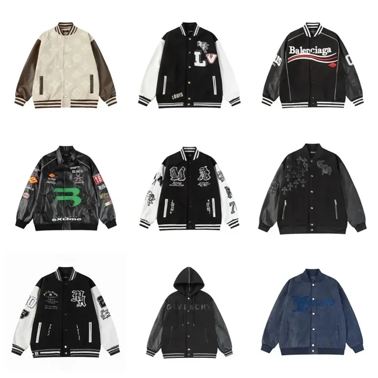 LOUIS VUITTON Signature Patch Varsity LV Jacket Balenciaga Jacket(+40 Color)